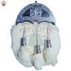 Rampant Lion White Fur Dress Sporran – Scottish Highland Formal Kilt Accessory