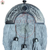 Grey Fur Dress Sporran with Chrome Celtic Knot Cantle – Formal Scottish Kilt Accessory for Men