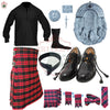 Robertson Red Tartan Outfit Set – Complete Scottish Kilt Dress for Men with Accessories