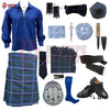 Blue Douglas Tartan Complete Kilt Outfit – Custom Highland Dress Set with Color Options