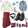 Robertson Red Tartan Outfit Set – Complete Scottish Kilt Dress for Men with Accessories