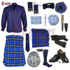 Ramsay Blue Tartan Complete Highland Dress Set – Full Traditional Scottish Kilt Outfit