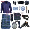 Blue Douglas Tartan Complete Kilt Outfit – Custom Highland Dress Set with Color Options