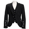 Premium Black Argyle Jacket – Notch Lapel, Sleek Tailored Sleeves