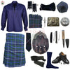 Blue Douglas Tartan Complete Kilt Outfit – Custom Highland Dress Set with Color Options