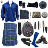 Blue Douglas Tartan Complete Kilt Outfit – Custom Highland Dress Set with Color Options