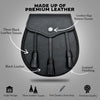 Black Leather Sporran with Grained Finish & Flap Button Closure – Highland Kilt Accessory