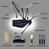 Pride of Scotland Tartan Great Highland Bagpipe with Synthetic Airtight Bag & 3× Cane Drone Reeds – Silver Mount Finish