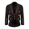 Premium Black Argyle Jacket – Notch Lapel, Triple Button, Sleek Highland Style