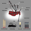 Royal Stewart Tartan Great Highland Bagpipe with Synthetic Airtight Bag & 3× Cane Drone Reeds – Silver Mounts