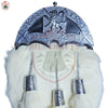 Rampant Lion White Fur Dress Sporran – Scottish Highland Formal Kilt Accessory