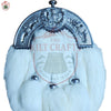 White Rabbit Fur Dress Sporran – Chrome Cantle Formal Highland Kilt Accessory