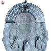 Grey Fur Dress Sporran – Chrome Celtic Knot Cantle | Highland Formal Kilt Accessory