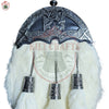 White Rabbit Fur Dress Sporran – Rampant Lion Chrome Cantle | Highland Formal Kilt Accessory