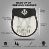 Semi-Dress Black Leather Sporran with White Fur & Thistle Design Cantle – Highland Kilt Accessory